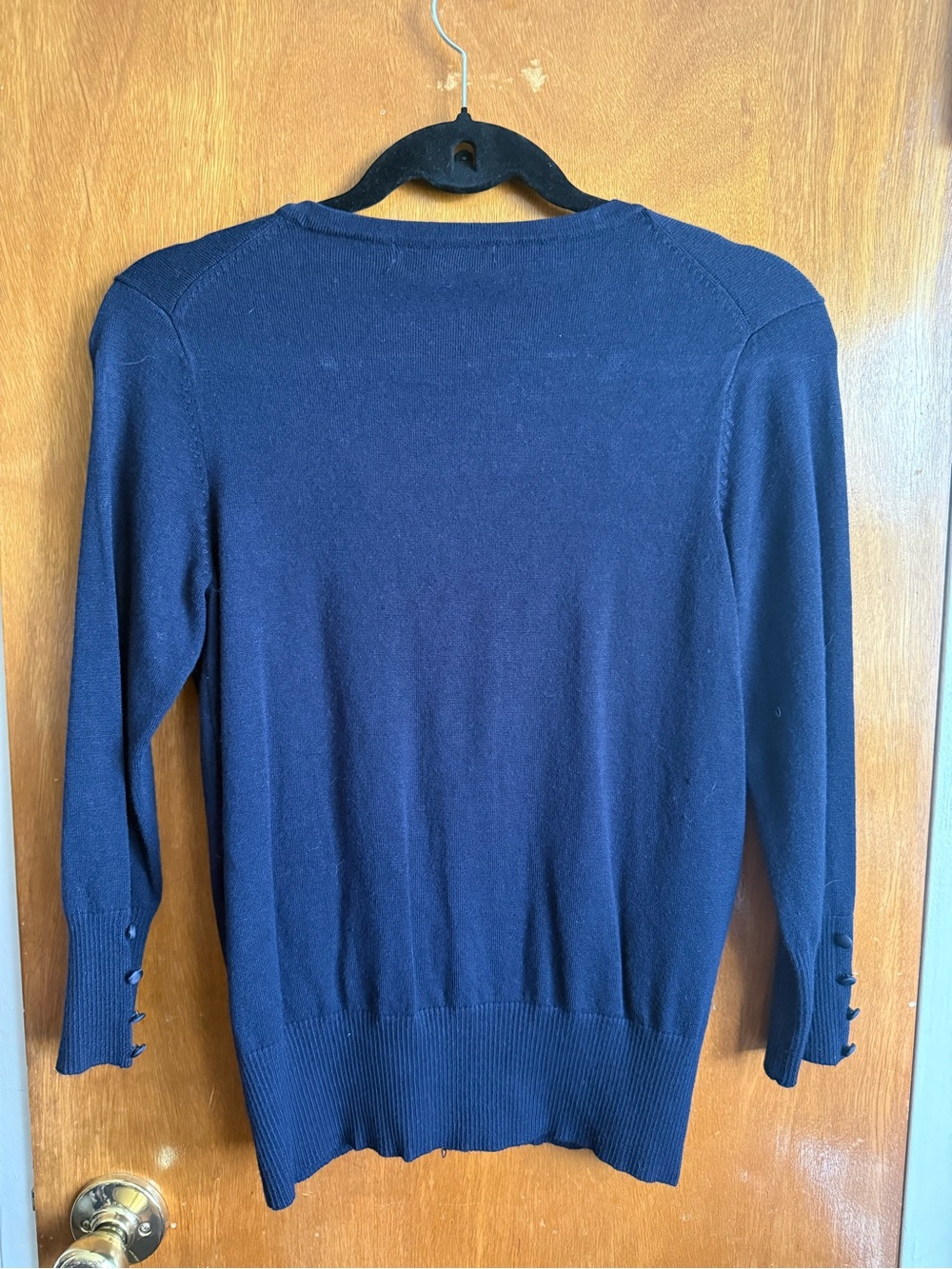 Grace - Navy Button-Front Cardigan - Picture 2 of 3